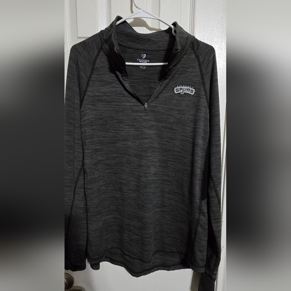 Spurs Gray Quarter-Zip Pullover